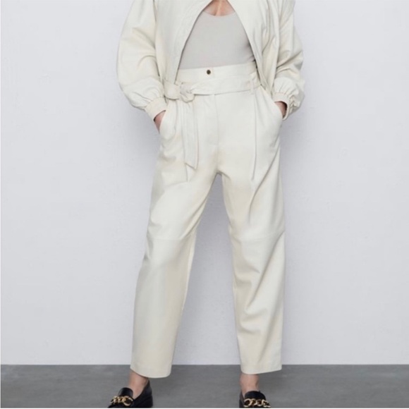 NWT - Zara lamb skin Leather Pants. - Picture 3 of 10